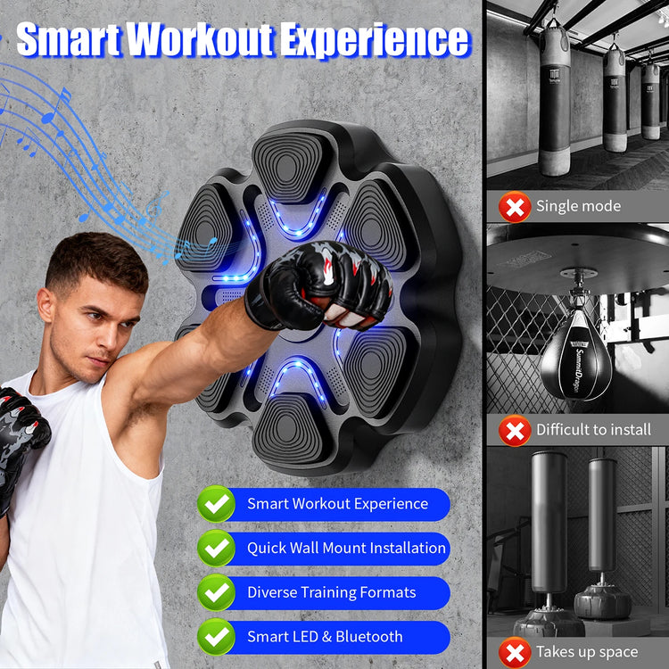 Music Boxing Machine for Adults and Kids, Smart Bluetooth Boxing Training Equipment with Gloves for Home,Office and Gym by Home for Health and Beauty