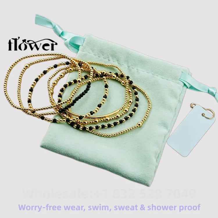 Waterproof Charm Beads Stackable Bracelets Bangles Fashion Fine Jewelry Gift For Women Anniversary Birthday by Home for Health and Beauty