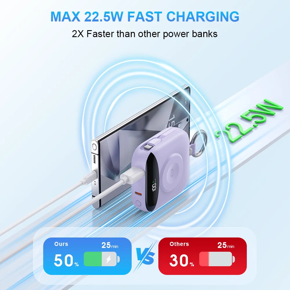 Apple Watch Power Bank With Wireless Charger Built In Lightning Cable Keychain by Home for Health and Beauty