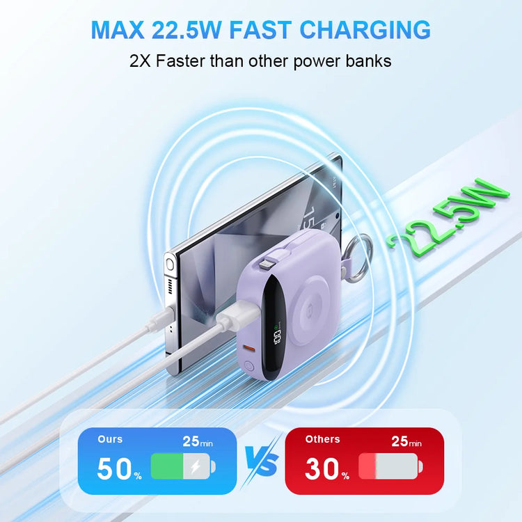 Apple Watch Power Bank With Wireless Charger Built In Lightning Cable Keychain by Home for Health and Beauty