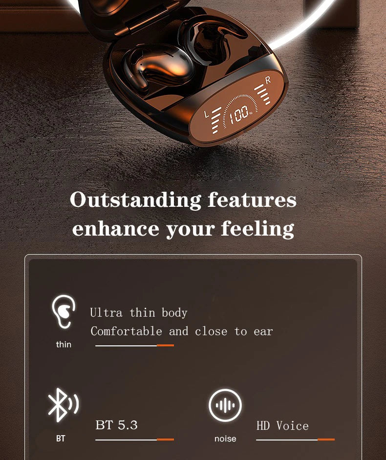 SK Ultra-thin Sleep Headphones 5.3 Wireless Bluetooth Headset Invisible Earbuds Hidden In Ear Button Sports Earphones Waterproof by Home for Health and Beauty