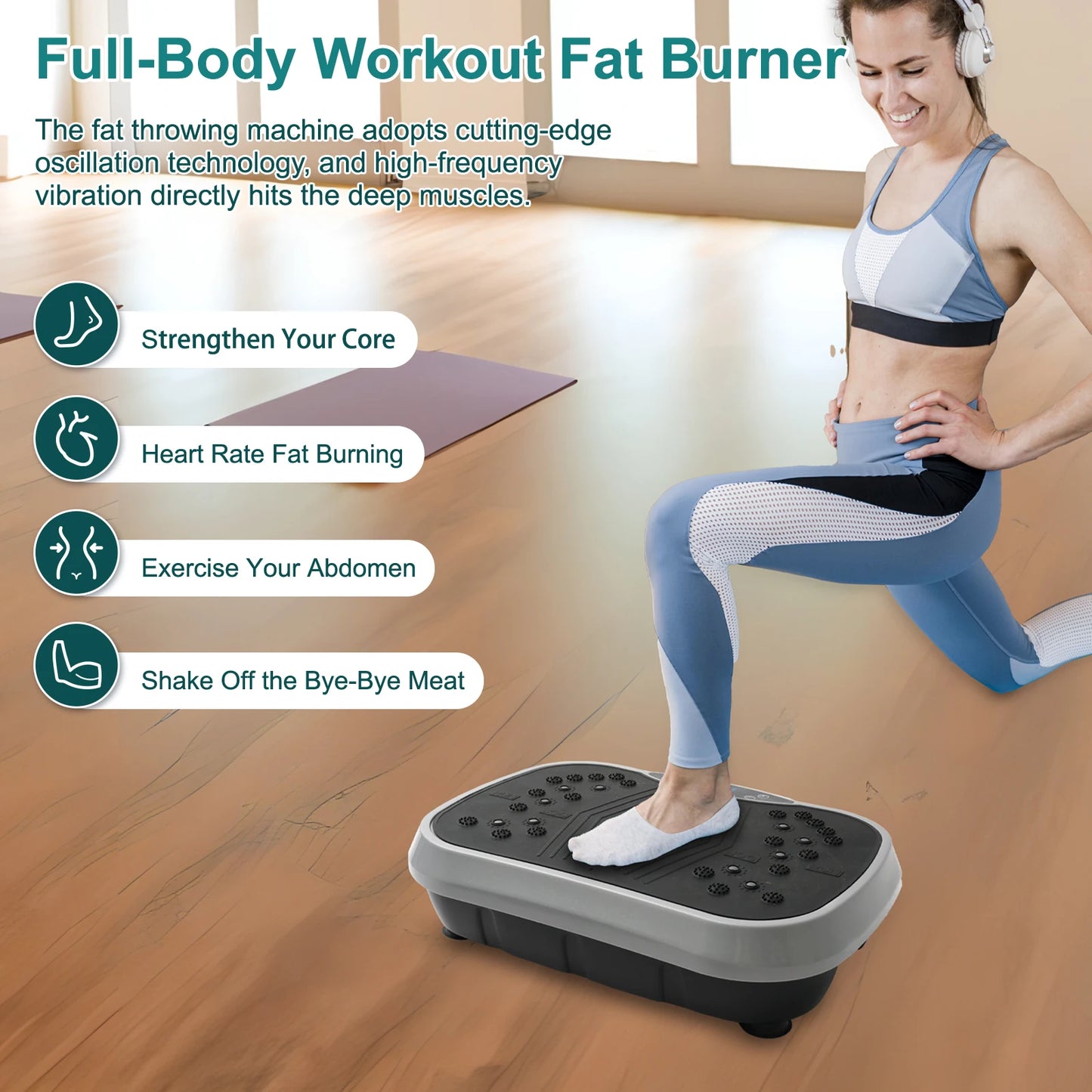 H Vibration Plate Exercise Machine for Whole Body Fat Burning