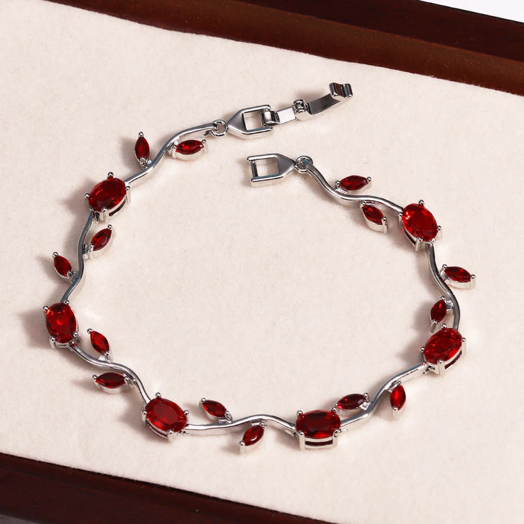 Luxury 16 Colors Sparkling Leaf Cubic Zirconia Branch Gold Silver Color CZ Crystal Bracelet Fashion Women Wedding Jewelry Gift by Home for Health and Beauty