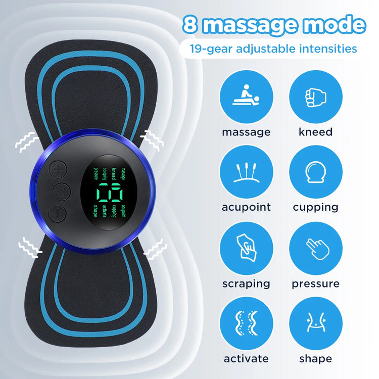 Electric Neck Massager Set Remote Control Smart Portable Rechargeable Cervical Massage Patch to Relax and Relieve Fatigue by Home for Health and Beauty