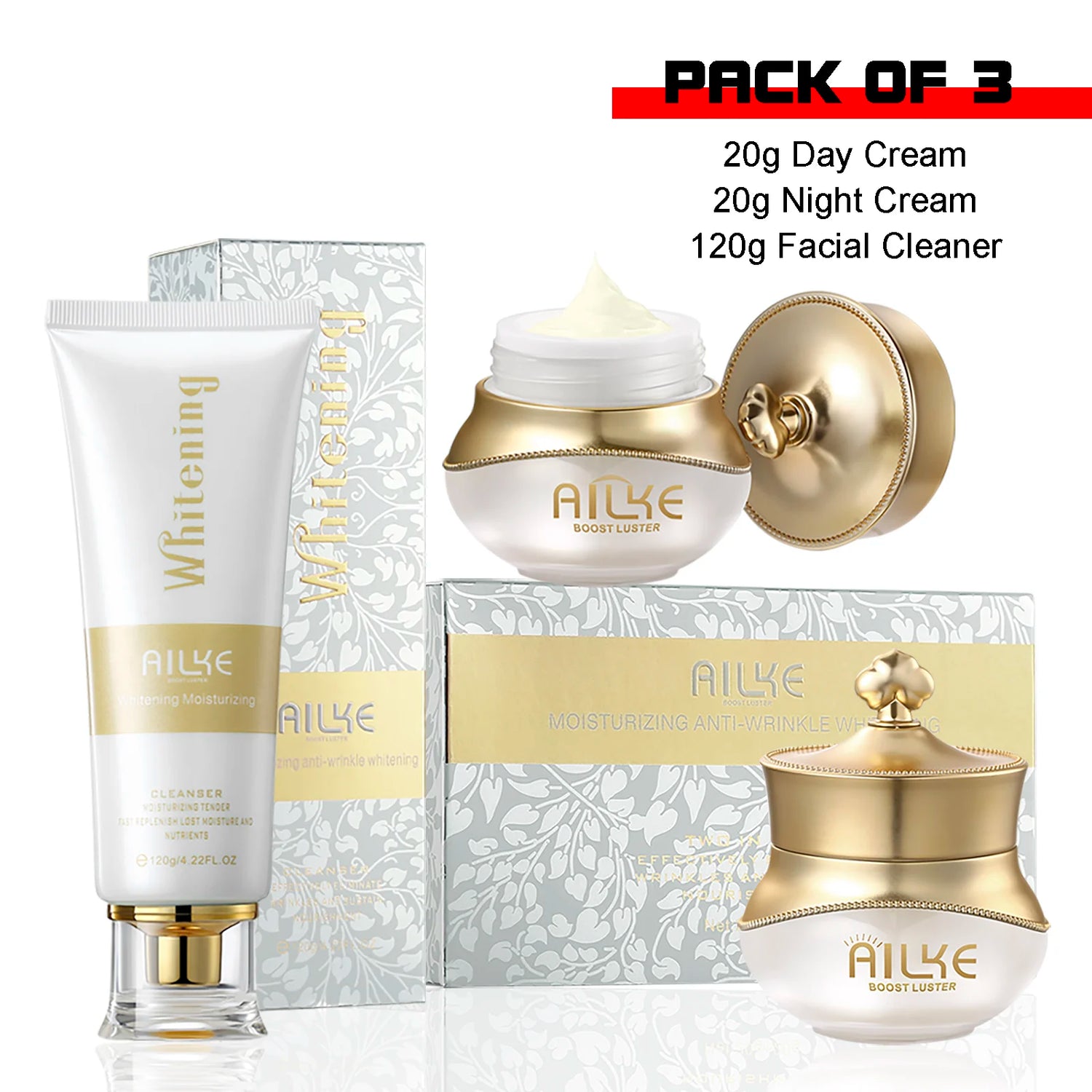 AILKE night women face cream collagen moisturizing whitening brightening anti aging wrinkles all skin sleeping facial care sets by Home for Health and Beauty