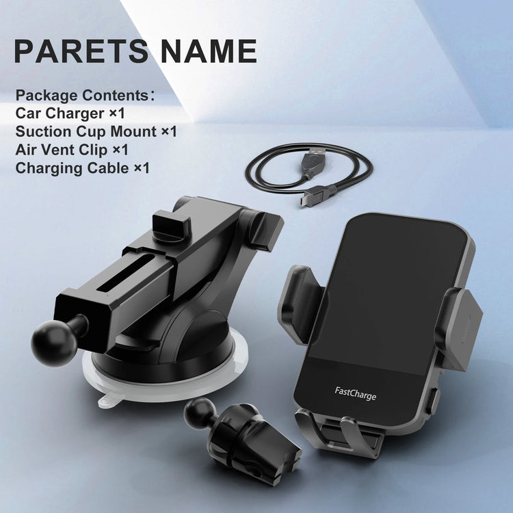 Wireless Car Charger Phone Holder 15W Fast Charge Mount iPhone by Home for Health and Beauty