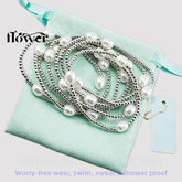 Waterproof Charm Beads Stackable Bracelets Bangles Fashion Fine Jewelry Gift For Women Anniversary Birthday by Home for Health and Beauty