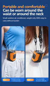 Portable Waist Fan 10000mAh with Power Bank LED Lighting Hanging Neck Fan 5 Speed Strong Airflow Cooling Fan for Outdoor Working by Home for Health and Beauty