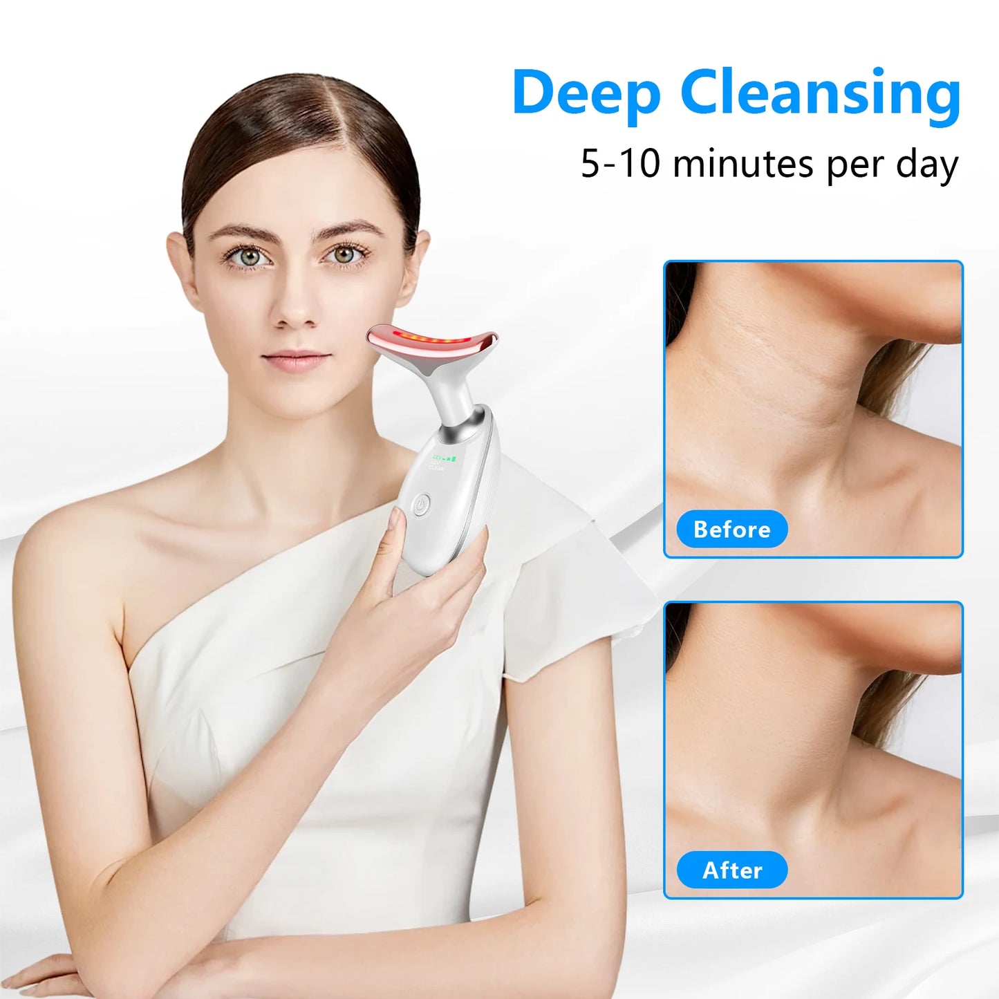 Electronic Neck Massager With Dual Ring Rollers USB Charging