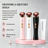3 in 1 Red Light Handle Facial Device Portable V Shaped Face Lifting Slimming Massager for Neck Skin Tightening Anti-Aging Skincare Tool For Women Travel Home Use Gift by Home for Health and Beauty