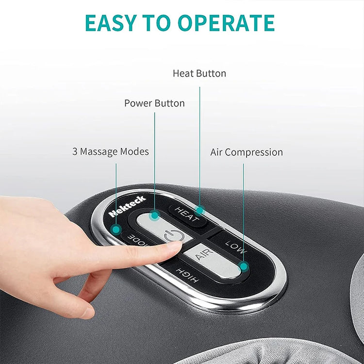 Foot Massager Electric Heating Therapy Air Compression Shiatsu by Home for Health and Beauty