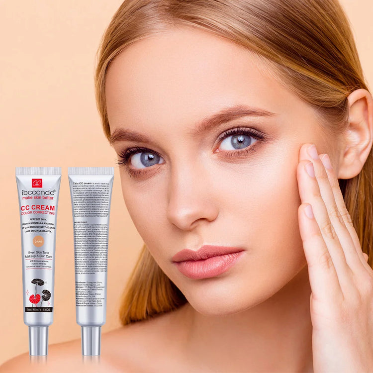 Color Correcting CC Cream Facial Centella Asiatica Repair BB Cream Natural Concealer Whitening Liquid Foundation Cosmetics by Home for Health and Beauty
