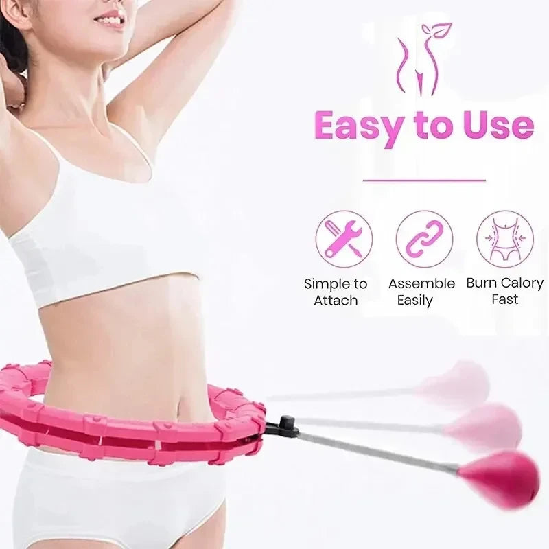 Hula Hoop Smart Weighted For Adults Weight Loss 47 Inch Waist 24 Detachable Links Fitness Hoop For Women And Beginners by Home for Health and Beauty