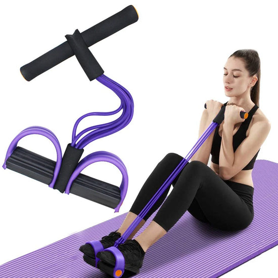 6-Tube Resistance Band Multi Function Tension Rope Fitness Bands 6-Tube Elastic Yoga Pedal Puller For Sports Exercises At Gym by Home for Health and Beauty