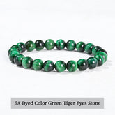 JD Natural Stone Beads Bracelet Amethyst Tiger Eye Crystal Quartz Agate Gem Beads Bangles Women Men Reiki Healling Jewelry Gift by Home for Health and Beauty