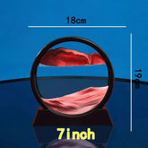 3D Moving Sand Art Picture Round Glass Deep Sea Sandscape Hourglass Quicksand Craft Flowing Sand Painting Office Home Decor Gift by Home for Health and Beauty