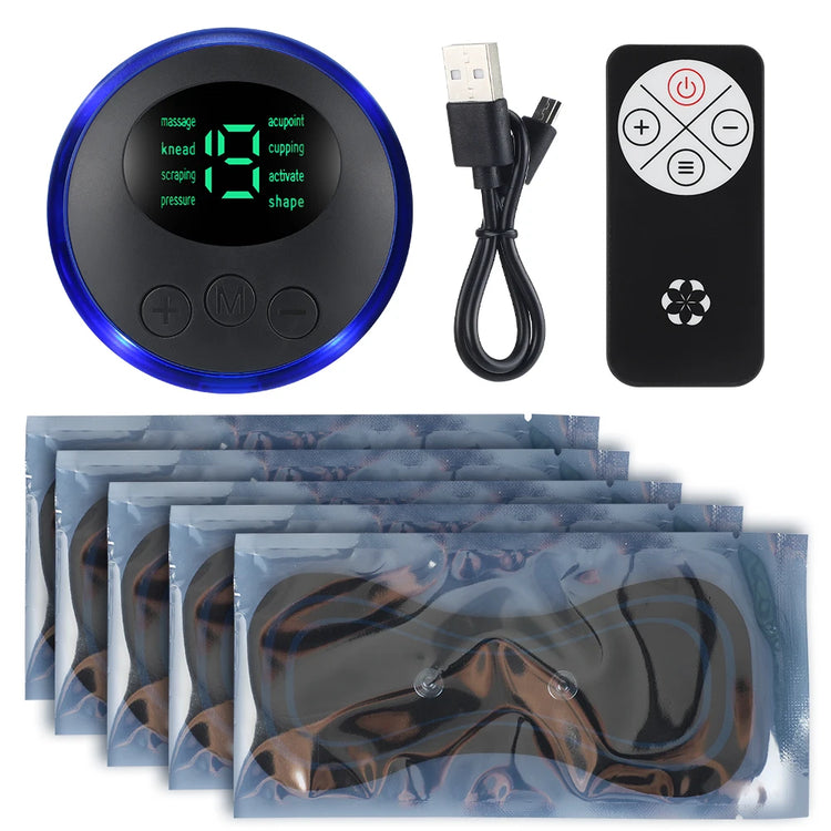 Electric Neck Massager Set Remote Control Smart Portable Rechargeable Cervical Massage Patch to Relax and Relieve Fatigue by Home for Health and Beauty