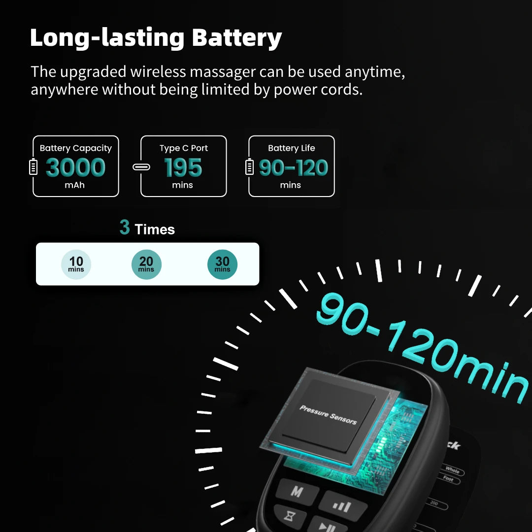 Cordless Air Pressure Leg Massager Boots With Storage Bag