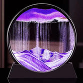 3D Moving Sand Art Picture Round Glass Deep Sea Sandscape Hourglass Quicksand Craft Flowing Sand Painting Office Home Decor Gift by Home for Health and Beauty