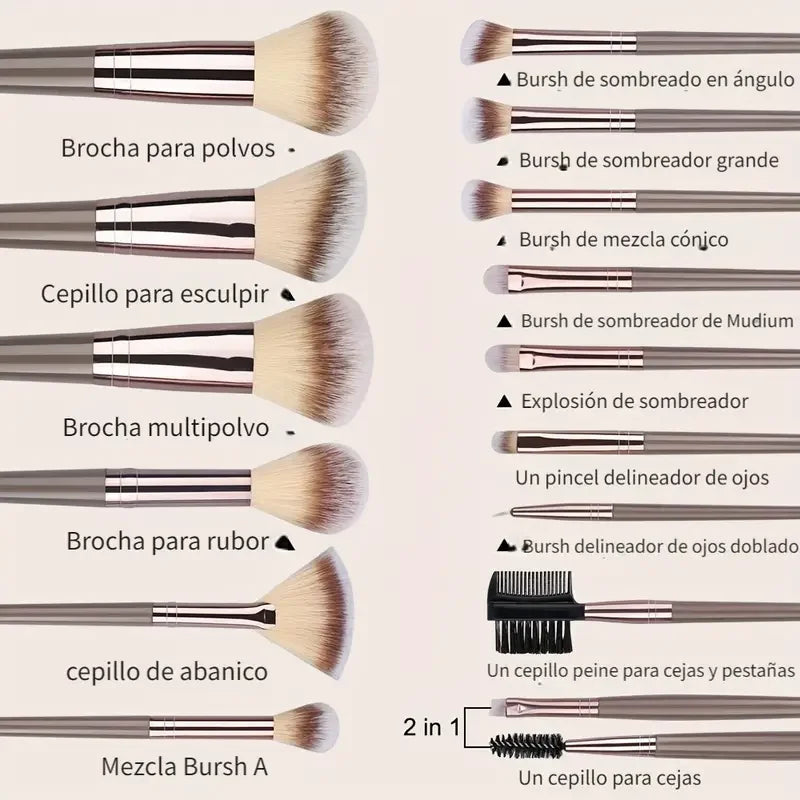 Brush Professional Makeup Brush Set With Goat Hair Synthetic Tools