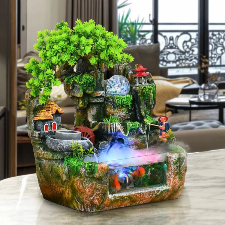 Lucky Feng Shui Money Tree Water Fountain With Resin Rockery by Home for Health and Beauty