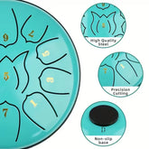 1PC Portable Steel Tongue Drum Set Percussion Musical Instrument 11 Notes 6 Inch D-Key Drum For Zen Yoga Meditation Musical Toy by Home for Health and Beauty