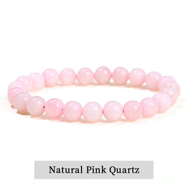 JD Natural Stone Beads Bracelet Amethyst Tiger Eye Crystal Quartz Agate Gem Beads Bangles Women Men Reiki Healling Jewelry Gift by Home for Health and Beauty