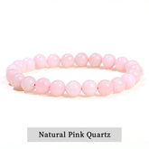 JD Natural Stone Beads Bracelet Amethyst Tiger Eye Crystal Quartz Agate Gem Beads Bangles Women Men Reiki Healling Jewelry Gift by Home for Health and Beauty