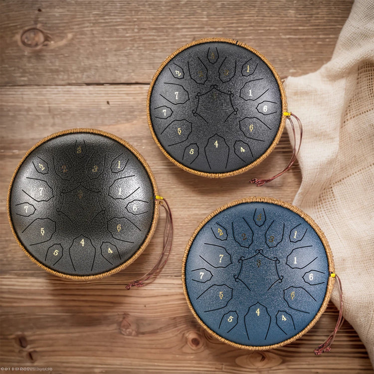 12 Inch Music Drum with Handbag Drumstick 15 Notes D Tone Ethereal Drum Yoga Meditation Sound Healing Beginner Hand Drum by Home for Health and Beauty
