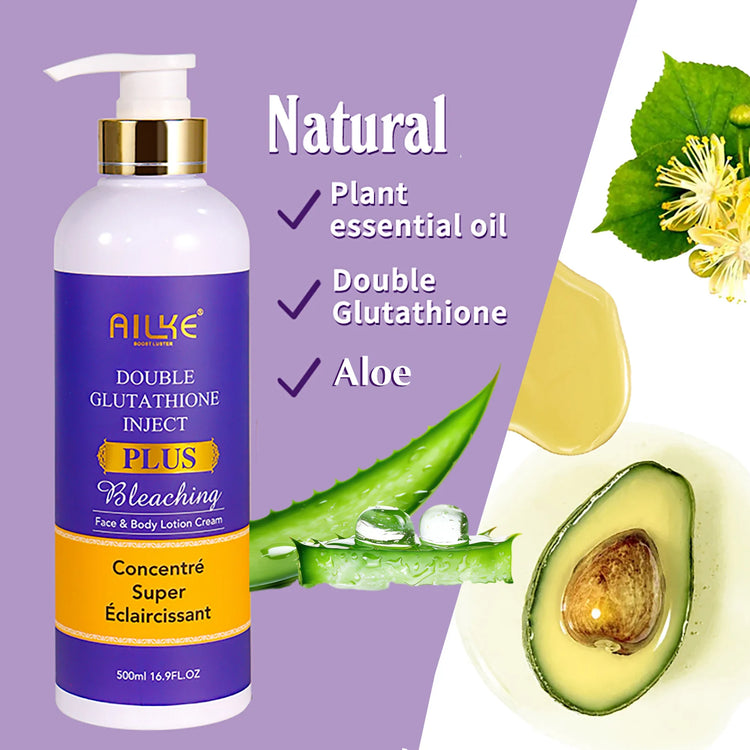 AILKE Glutathione Lighten Body Lotion, Moisturizing, Hydration, Even Skin tone, Improve Dark & Black Skin, Support Private logo by Home for Health and Beauty