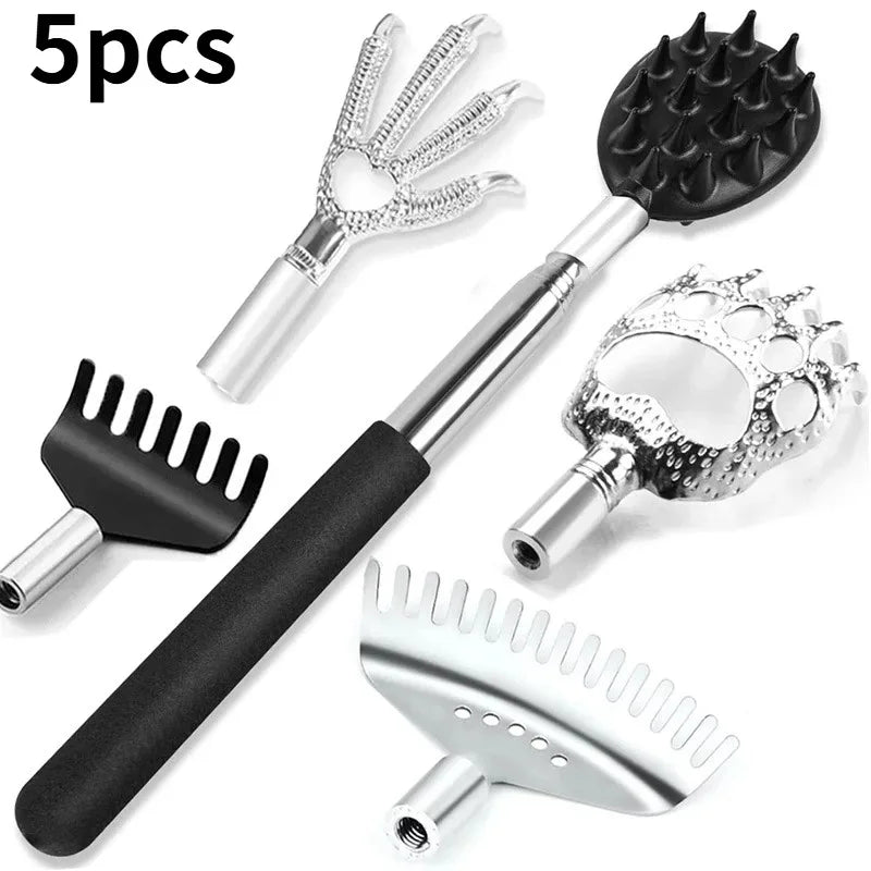 1/3/5PCS Back Scratcher Telescopic Scratching Massage Tool Back Scratcher Scraper Extendable Telescoping Itch Massage Relaxation by Home for Health and Beauty