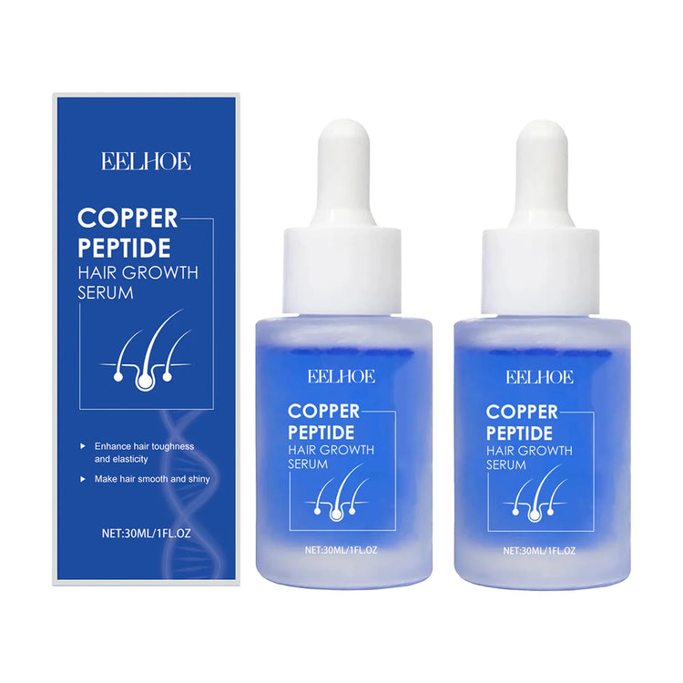 EELHOE 30ml Copper Peptide Hair Serum Strengthening Hair Roots Repair Hairs Damage Essence Nourish Smoother Hair Loss Growth Oil by Home for Health and Beauty