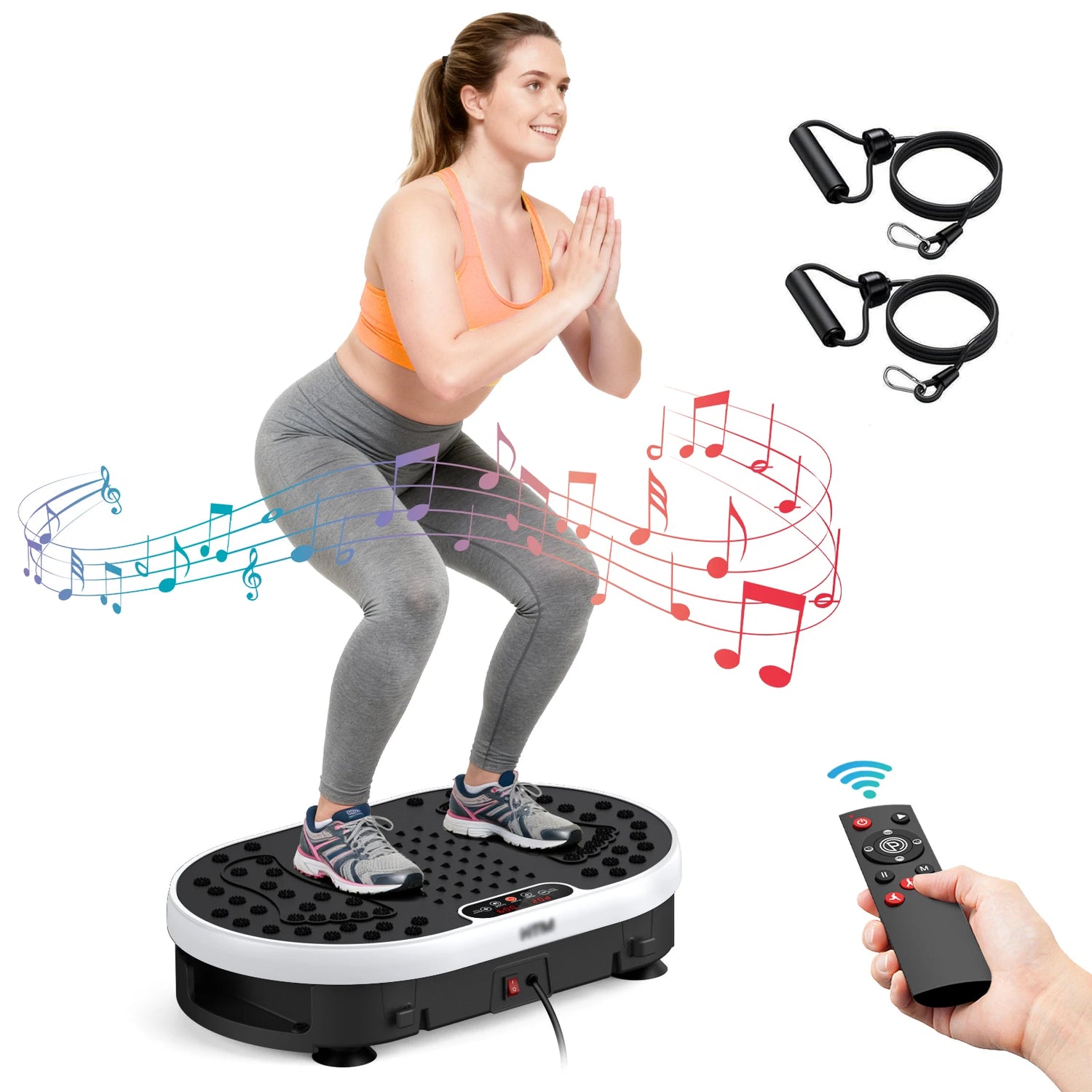 Vibration Plate High Frequency Vibration Fat Burning Fitness Platform 9 Programs 120 Levels Home Gym Weight Loss Remote Control by Home for Health and Beauty