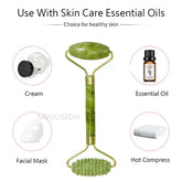 Natural Jade Roller Massager For Face, Body, Back Gua Sha by Home for Health and Beauty