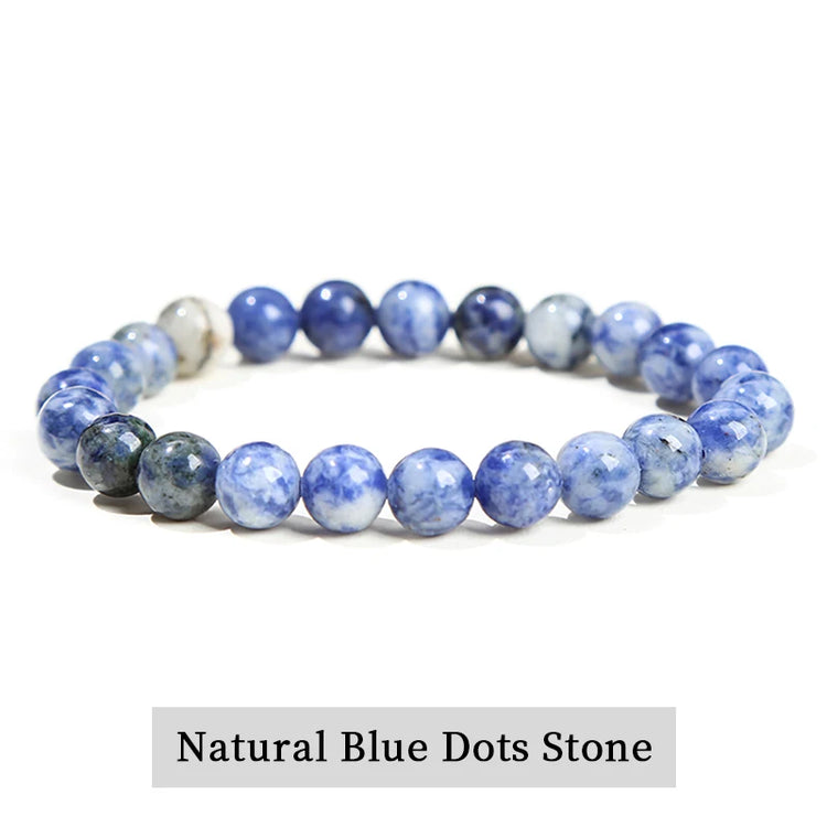 JD Natural Stone Beads Bracelet Amethyst Tiger Eye Crystal Quartz Agate Gem Beads Bangles Women Men Reiki Healling Jewelry Gift by Home for Health and Beauty