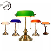Desk lamp Table Light glass banker‘s lamp zipper switch for bedroom home stuy restaurant library office light night lamp by Home for Health and Beauty