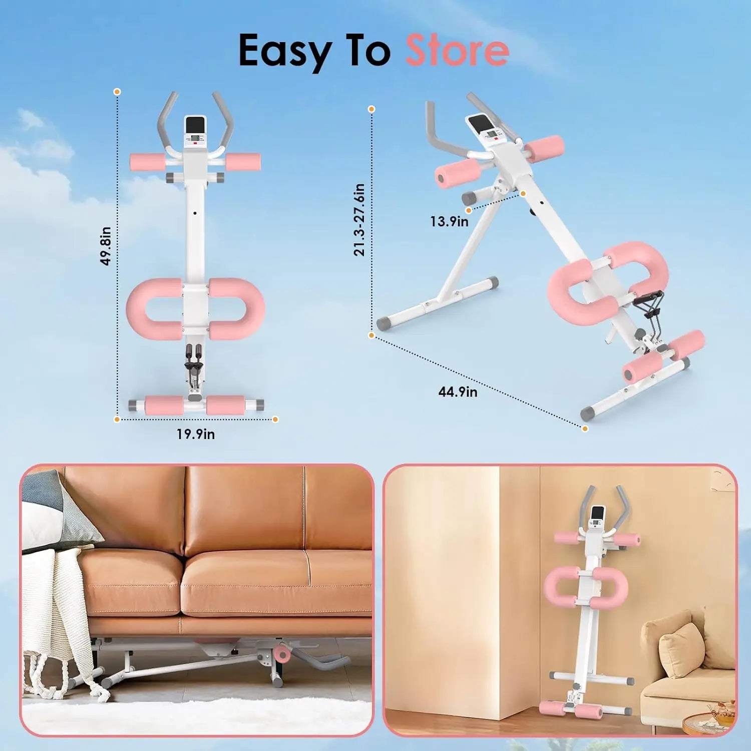 Multi Functional Adjustable Ab Trainer, Ab Machine for Stomach Workout, 5-in-1 Exercise Equipment: Rowing Machine, by Home for Health and Beauty