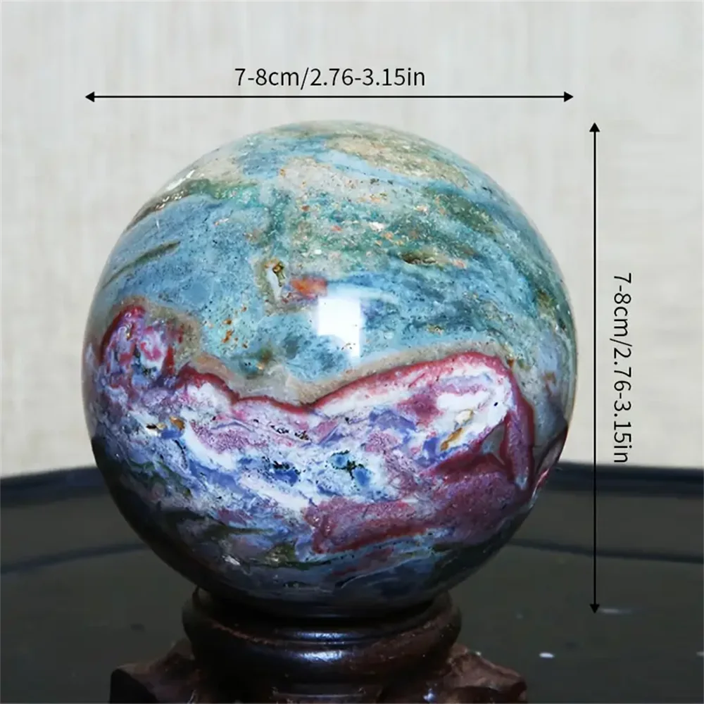 1pc Ocean Jasper Sphere, Crystal Collection by Home for Health and Beauty