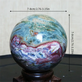1pc Ocean Jasper Sphere, Crystal Collection by Home for Health and Beauty