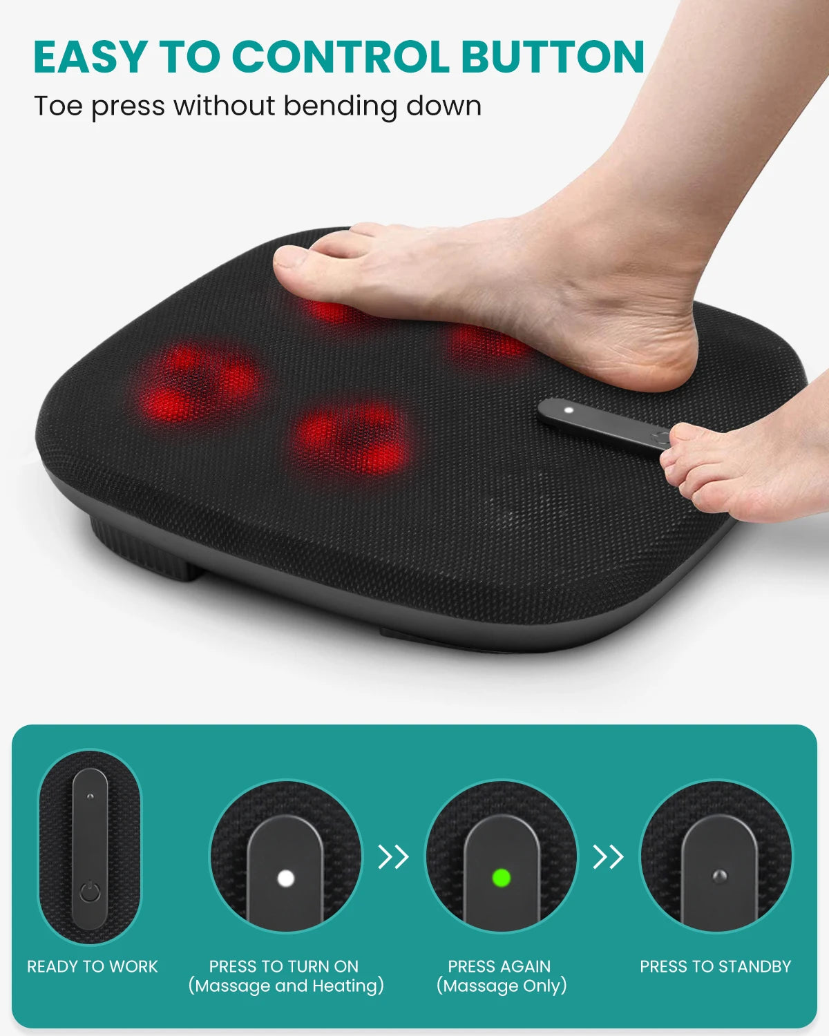 Shiatsu Foot Massager With Heat And Infrared