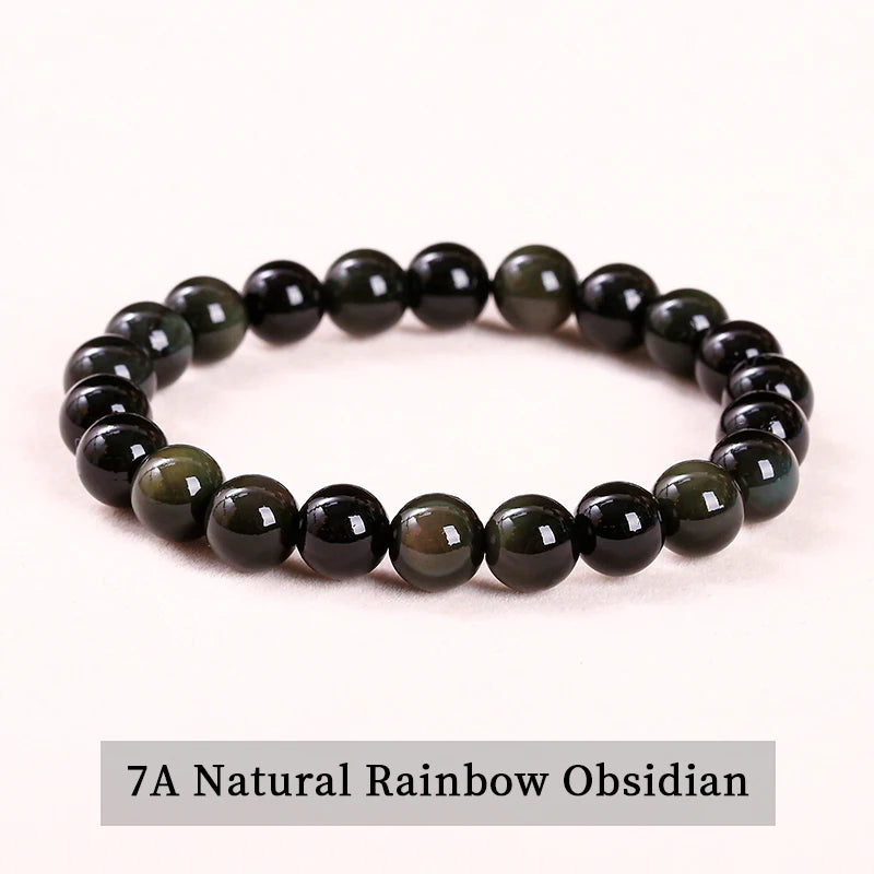JD Natural Stone Beads Bracelet Amethyst Tiger Eye Crystal Quartz Agate Gem Beads Bangles Women Men Reiki Healling Jewelry Gift by Home for Health and Beauty