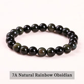 JD Natural Stone Beads Bracelet Amethyst Tiger Eye Crystal Quartz Agate Gem Beads Bangles Women Men Reiki Healling Jewelry Gift by Home for Health and Beauty