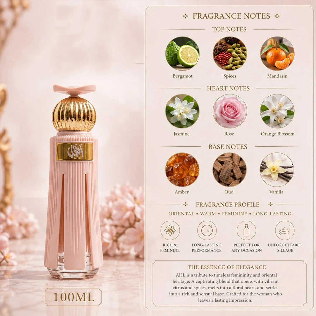 AHL By Ahmed Al Maghribi 100ml EDP Perfume Oriental de Longa Duração Presente Ideal para Feriados, Dia das Mães e Aniversários by Home for Health and Beauty