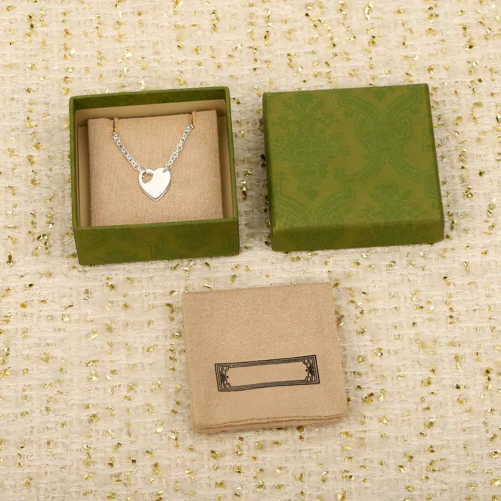 Silver Heart Jewelry Set Necklace And Earrings