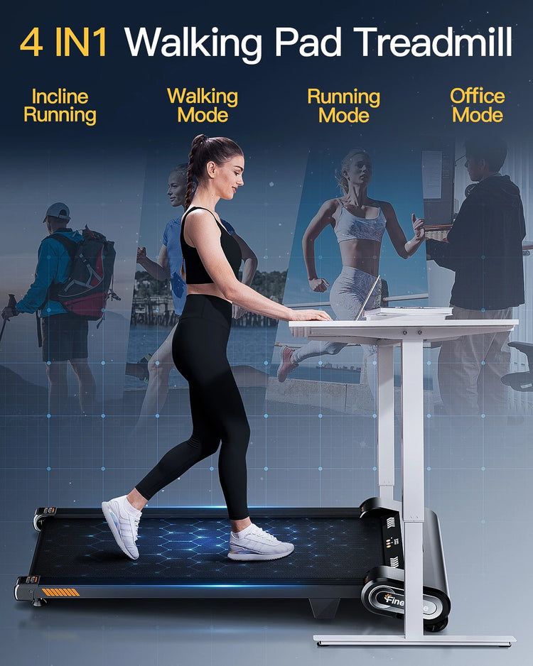 Akluer 13% 6-Level Walking Pad with Auto Incline - Treadmill with Auto Incline and Remote Control, 330Lbs Capacity Portable Under Desk Treadmill for Home Office, LED Display by Home for Health and Beauty