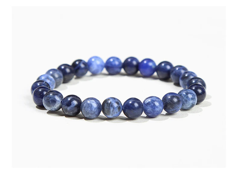 JD Natural Stone Beads Bracelet Amethyst Tiger Eye Crystal Quartz Agate Gem Beads Bangles Women Men Reiki Healling Jewelry Gift by Home for Health and Beauty