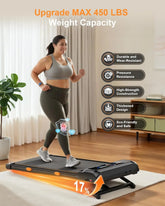 Walking Pad Treadmill with 3.5HP 17% Auto Incline 12-Level,450 lbs RGB UI Screen,3 in 1 Under Desk Treadmill with Auto Incline by Home for Health and Beauty