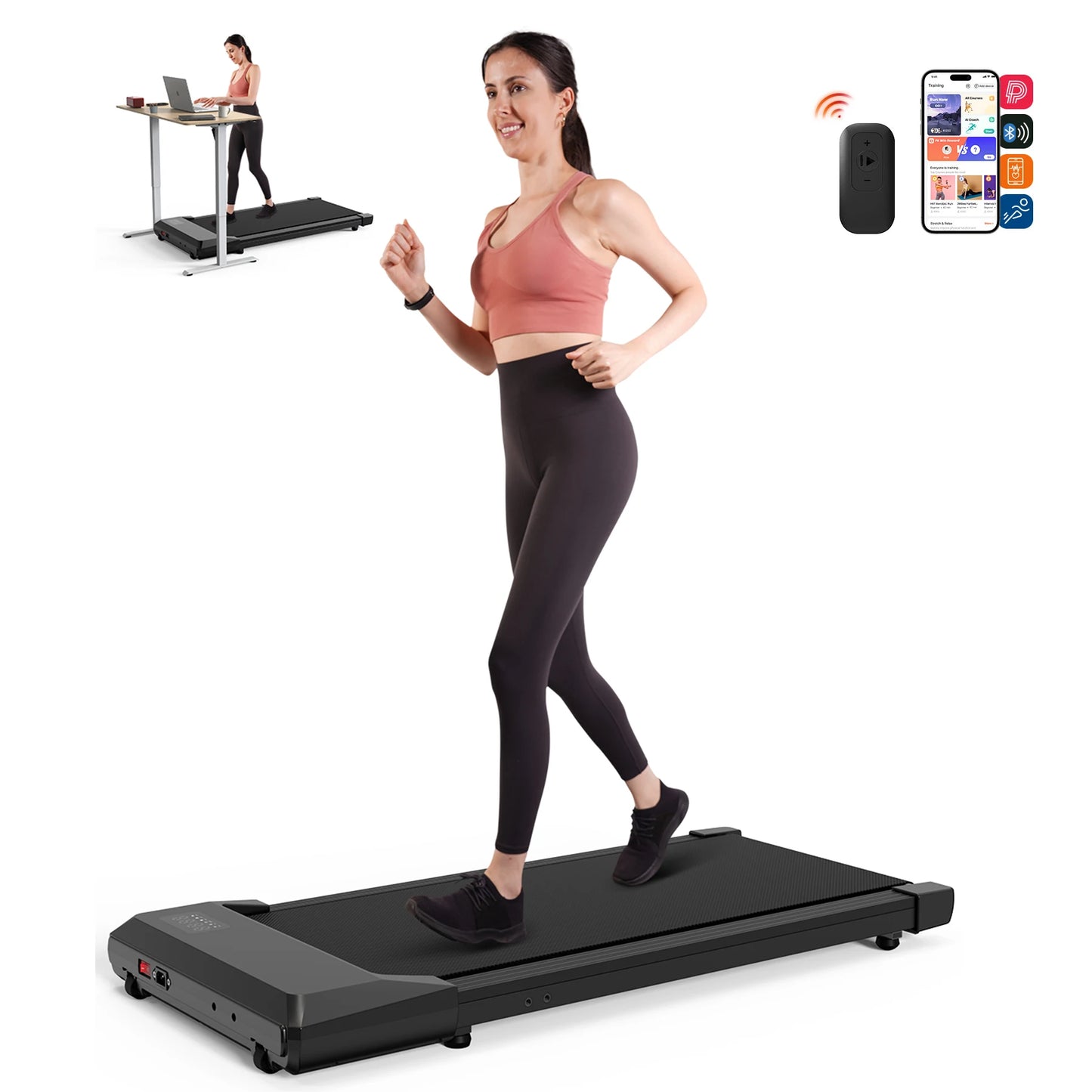 2in1 Under Desk Treadmill With LED Display