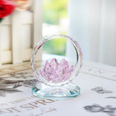 Crystal Sunflower Figurine Collectible Glass Flower Ornament Statue for Valentine&