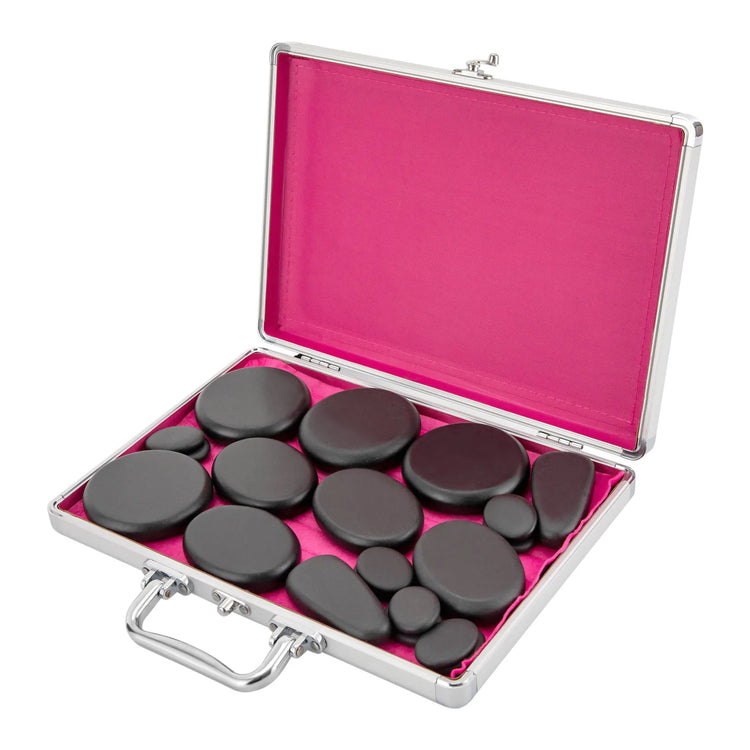 Hot Stones Massage Set, 18 Volcanic Rocks Body Massage Set, for Massage, Scraping, Hot Compress by Home for Health and Beauty